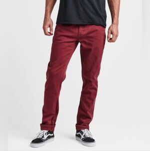 Roark Hwy 128 5 Pocket Maroon Straight Fit Jeans Size 31x34